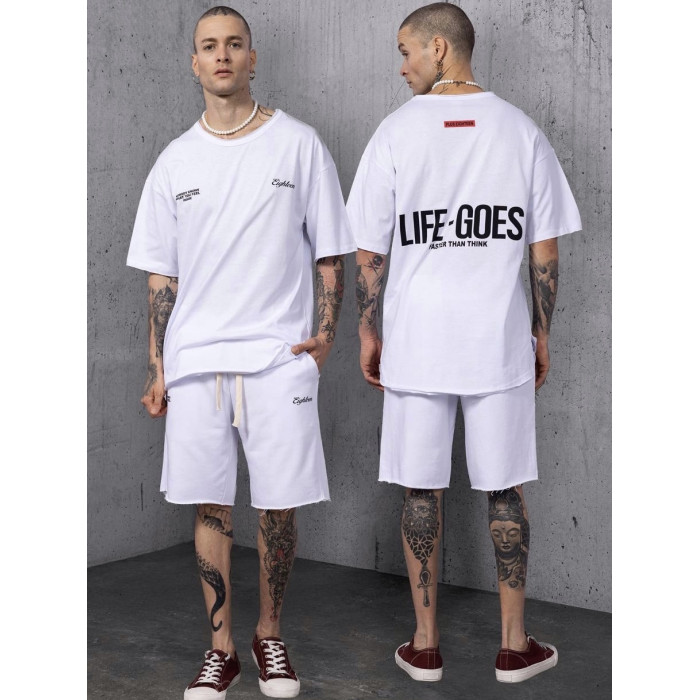 Літній oversize костюм з надписом