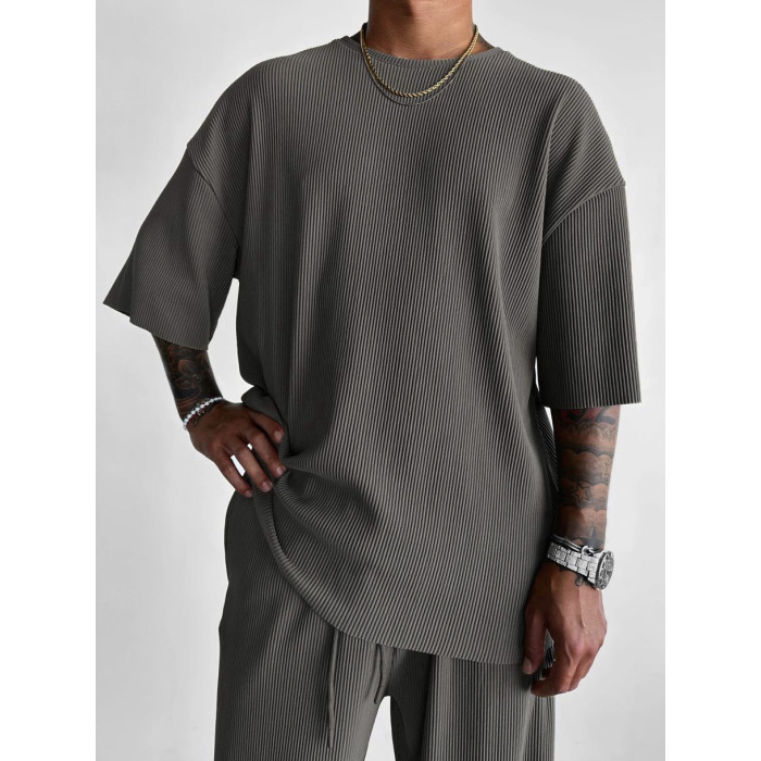 Літній oversize костюм у рубчик