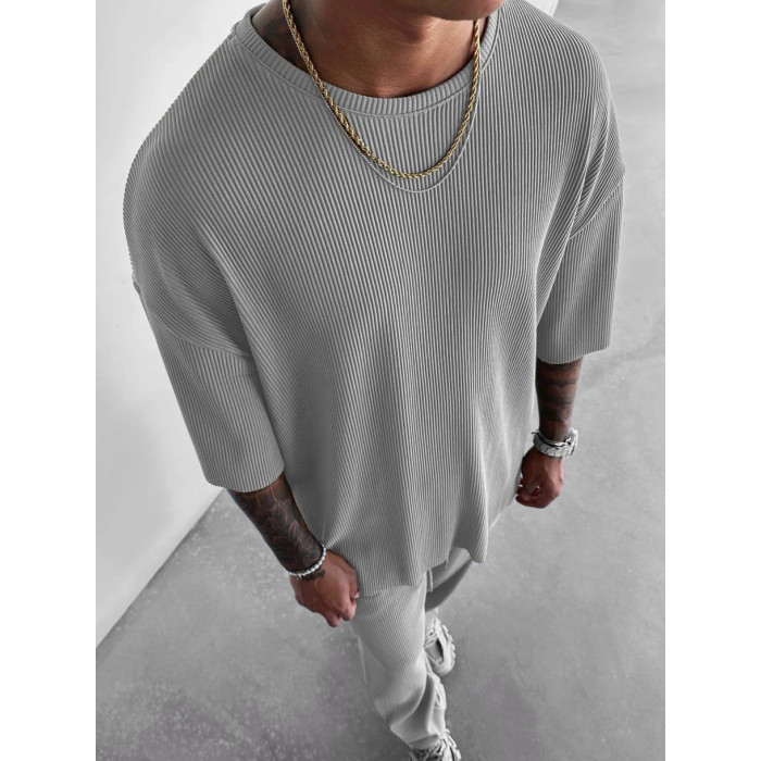 Літній oversize костюм у рубчик