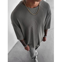 Літній oversize костюм у рубчик