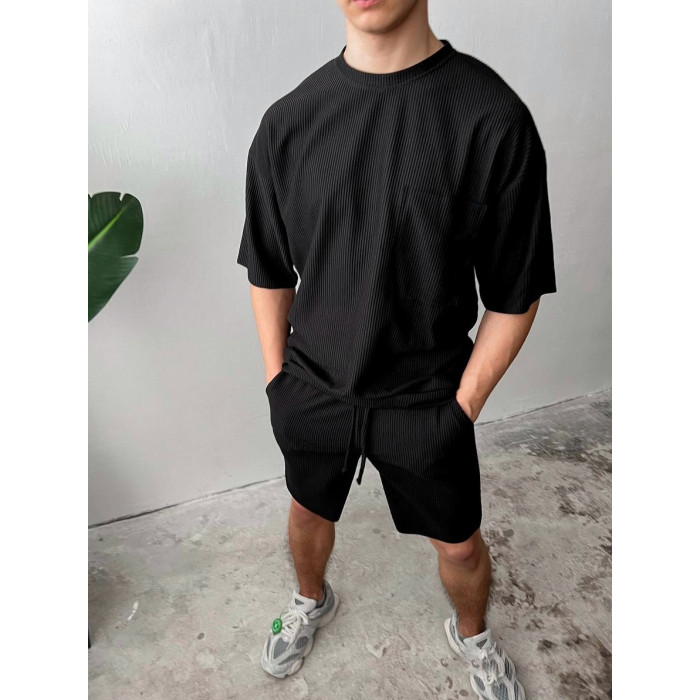 Літній oversize костюм у рубчик