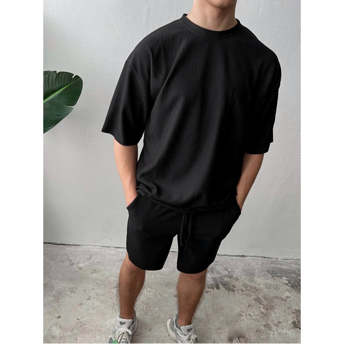 Літній oversize костюм у рубчик
