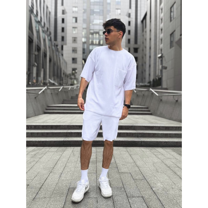 Літній oversize костюм у рубчик