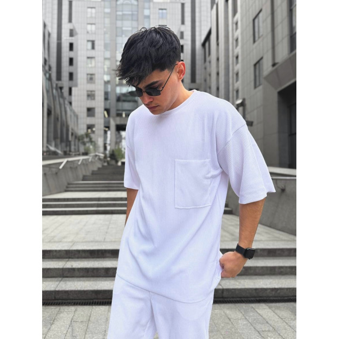 Літній oversize костюм у рубчик