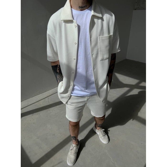 Oversize костюм з фактурної тканини