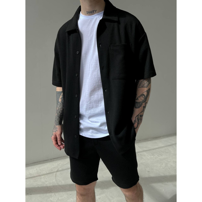 Oversize костюм з фактурної тканини