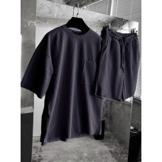 Літній oversize костюм у рубчик