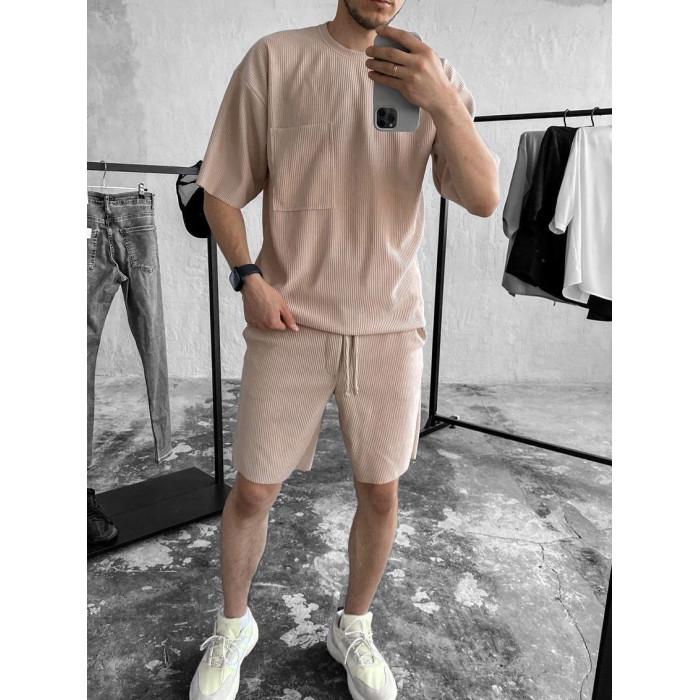 Літній oversize костюм у рубчик