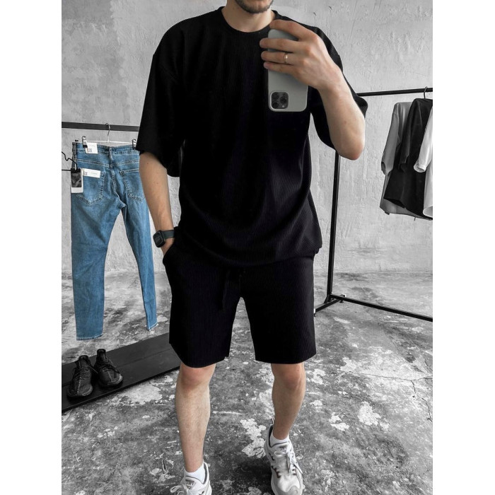 Літній oversize костюм у рубчик