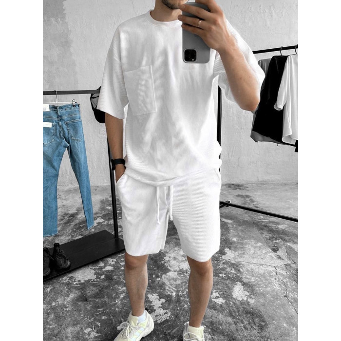Літній oversize костюм у рубчик
