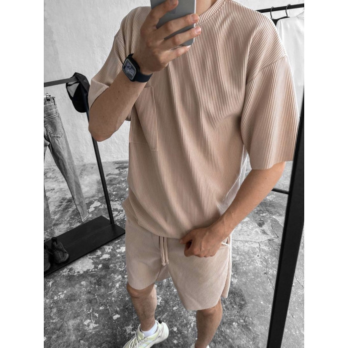 Літній oversize костюм у рубчик