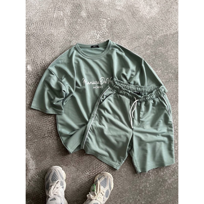 Літній oversize костюм з надписом