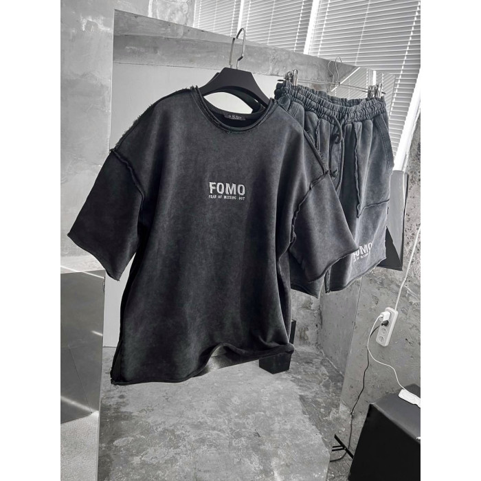 Літній oversize костюм з надписом