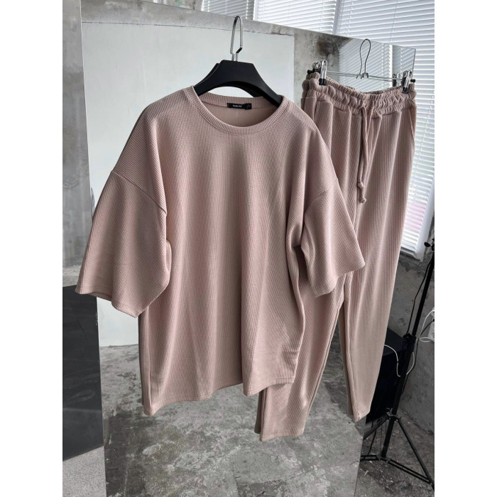 Літній oversize костюм у рубчик