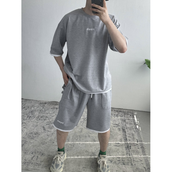 Літній oversize костюм з вишивкою