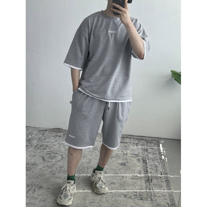 Літній oversize костюм з вишивкою