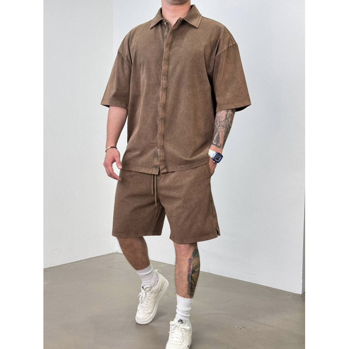 Oversize костюм з вивареної тканини