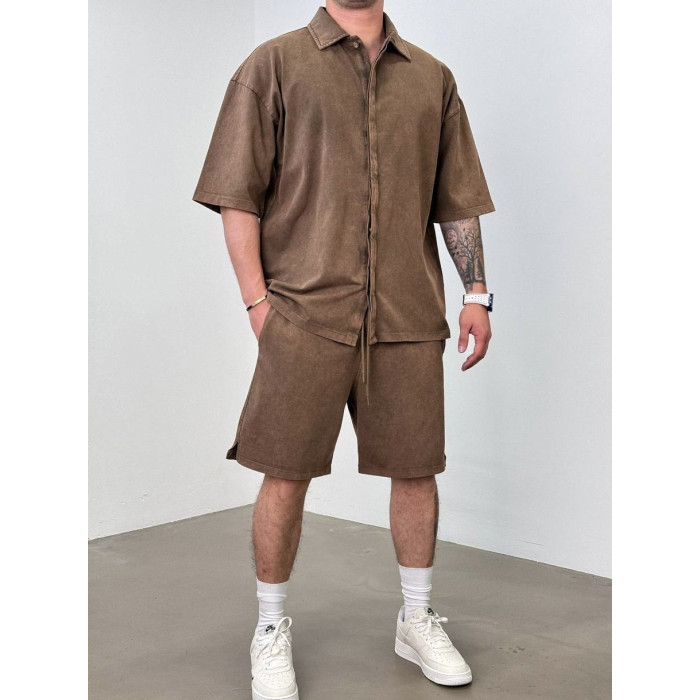 Oversize костюм з вивареної тканини