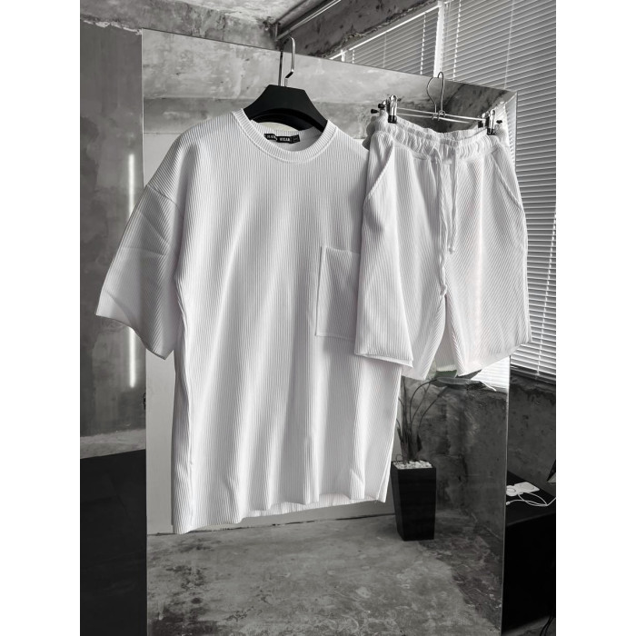 Літній oversize костюм у рубчик