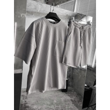 Літній oversize костюм у рубчик