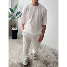 Літній oversize костюм у рубчик