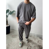 Літній oversize костюм у рубчик