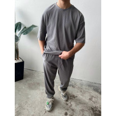 Літній oversize костюм у рубчик