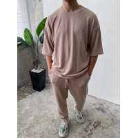 Літній oversize костюм у рубчик