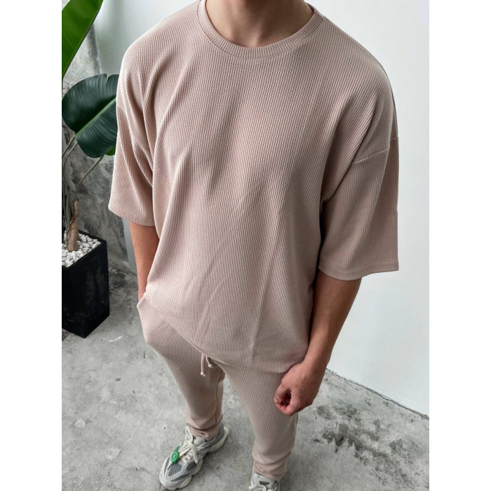 Літній oversize костюм у рубчик