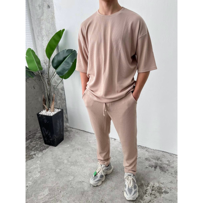 Літній oversize костюм у рубчик