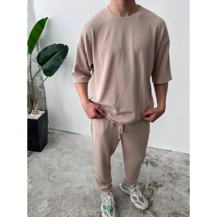 Літній oversize костюм у рубчик