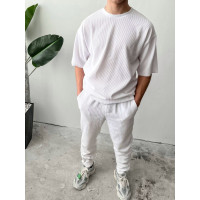 Літній oversize костюм у рубчик