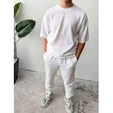 Літній oversize костюм у рубчик