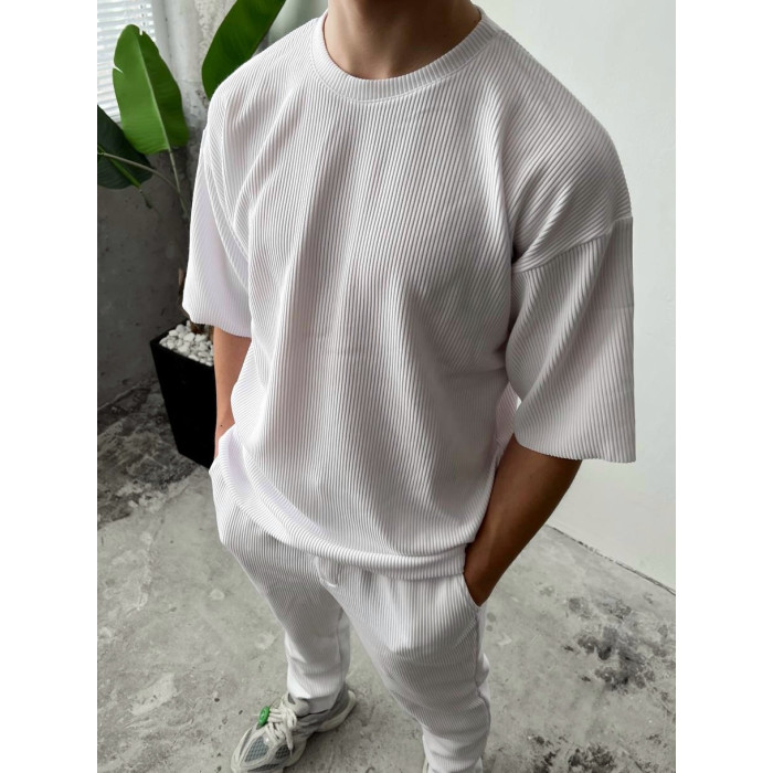 Літній oversize костюм у рубчик