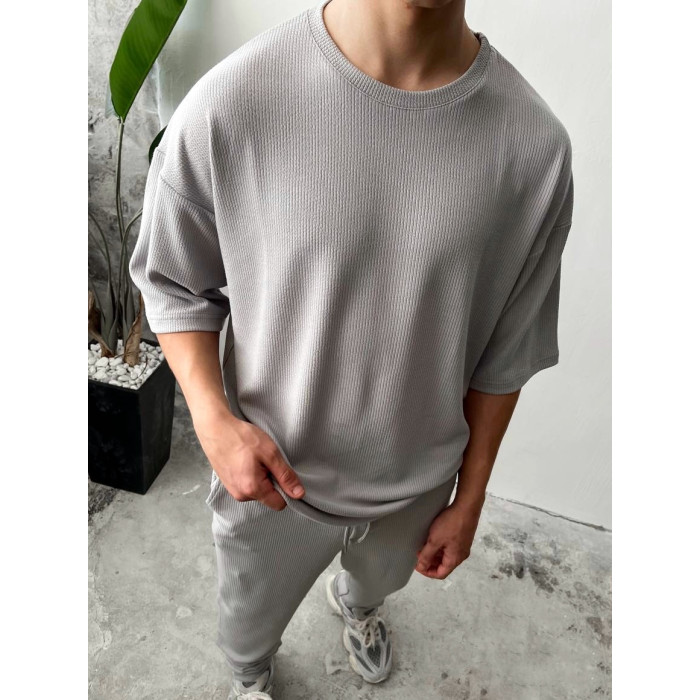 Літній oversize костюм у рубчик