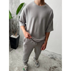 Літній oversize костюм у рубчик