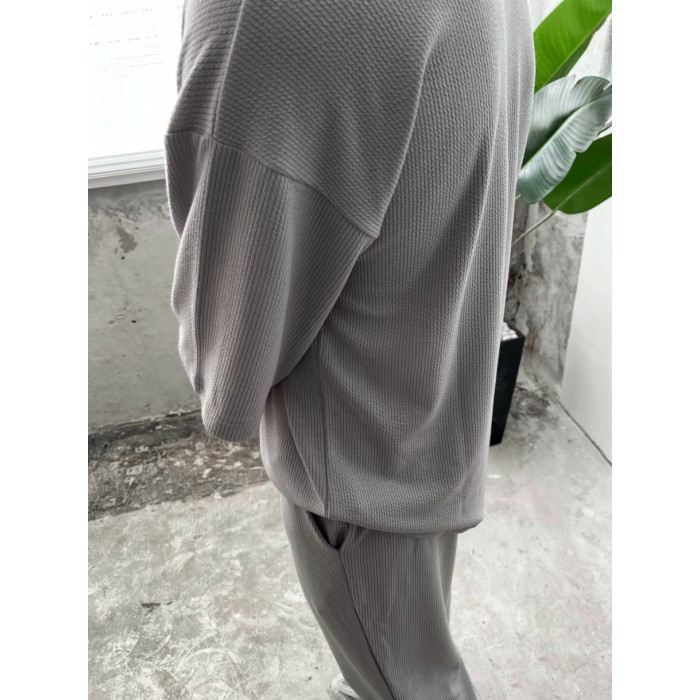 Літній oversize костюм у рубчик