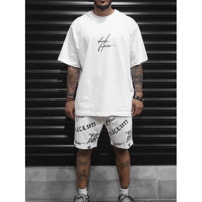Літній oversize костюм з надписом