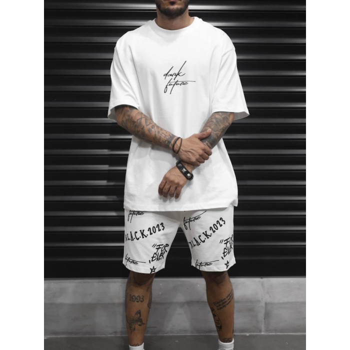 Літній oversize костюм з надписом