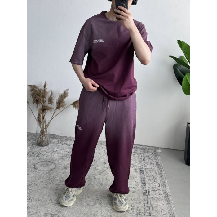Літній oversize костюм з надписом