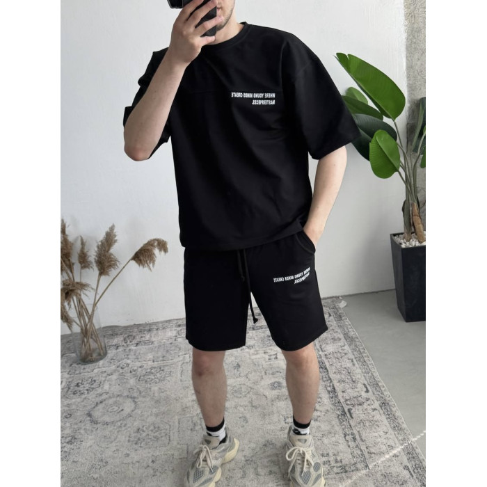 Літній oversize костюм з надписом
