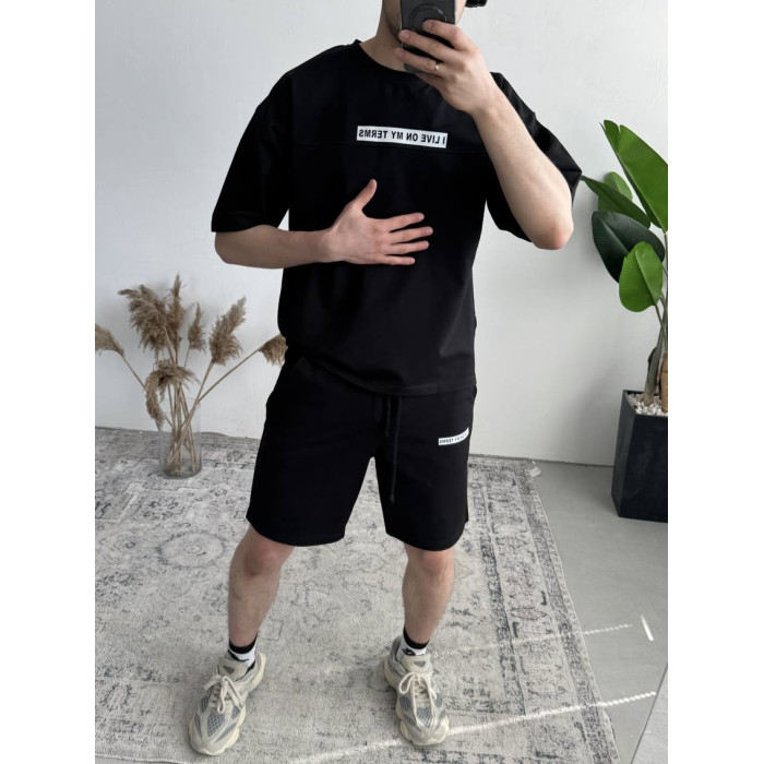 Літній oversize костюм з надписом