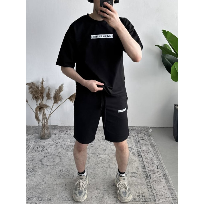 Літній oversize костюм з надписом