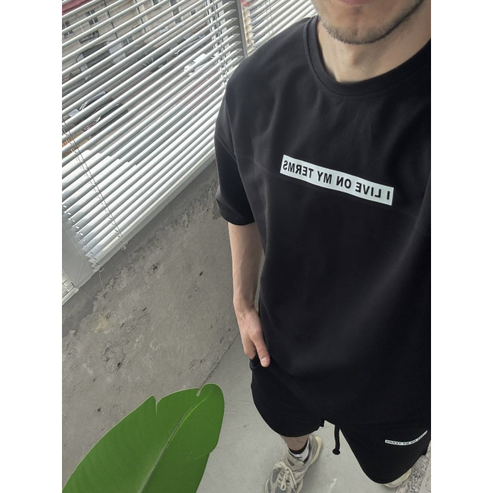 Літній oversize костюм з надписом