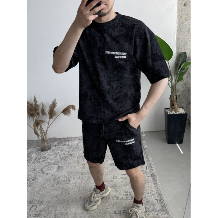 Літній oversize костюм з надписом