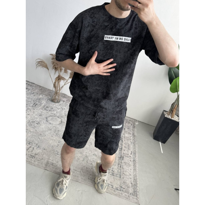 Літній oversize костюм з надписом