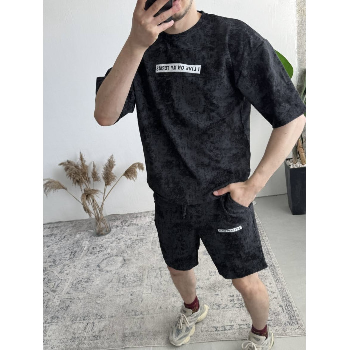 Літній oversize костюм з надписом