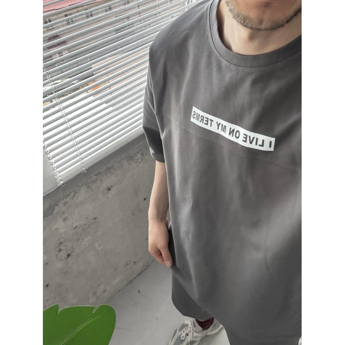 Літній oversize костюм з надписом