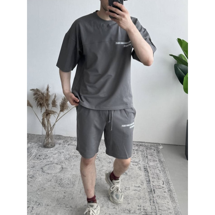 Літній oversize костюм з надписом