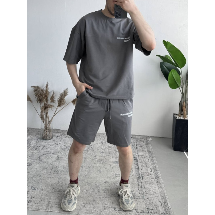 Літній oversize костюм з надписом